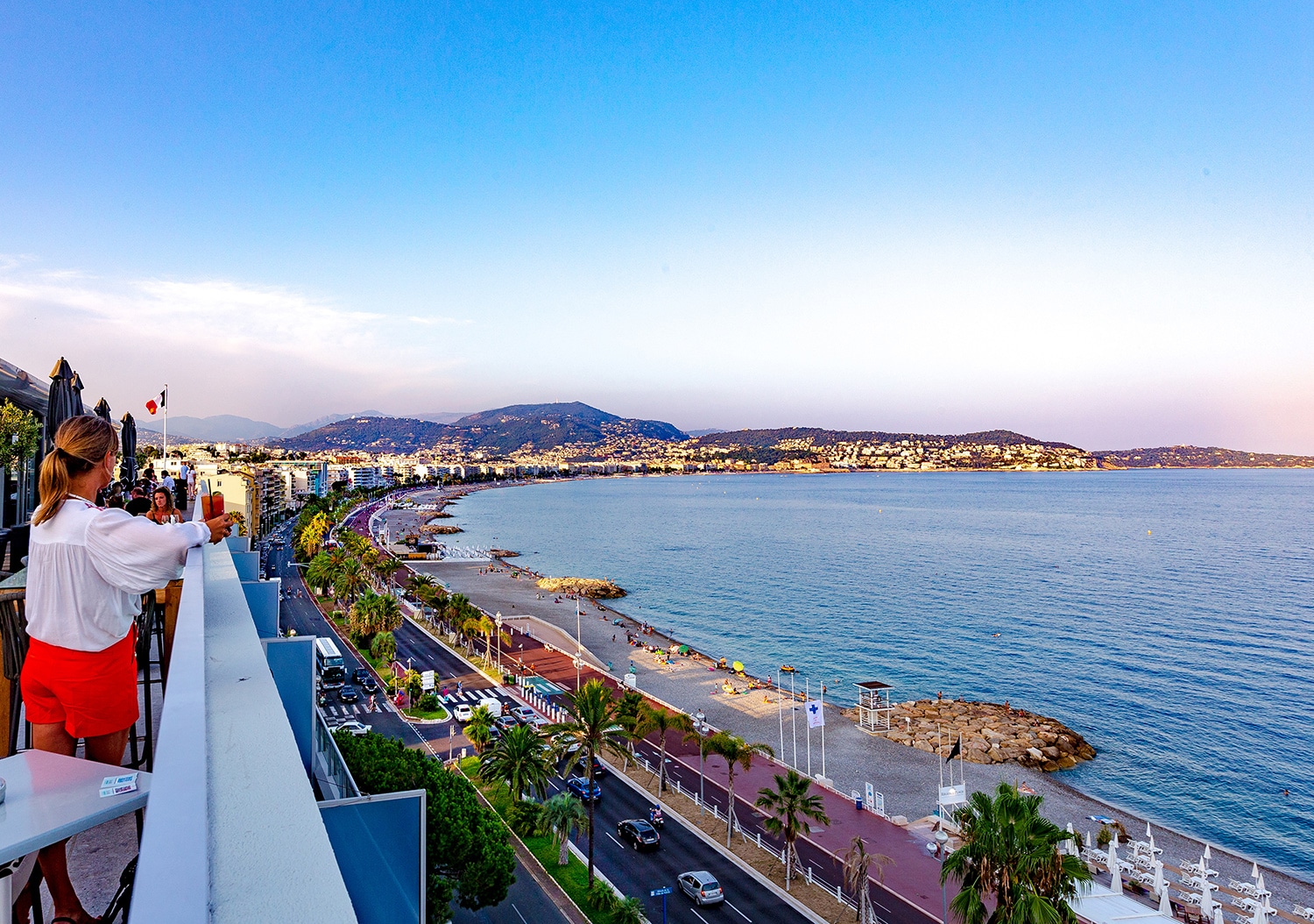 Vue des plages de Nice