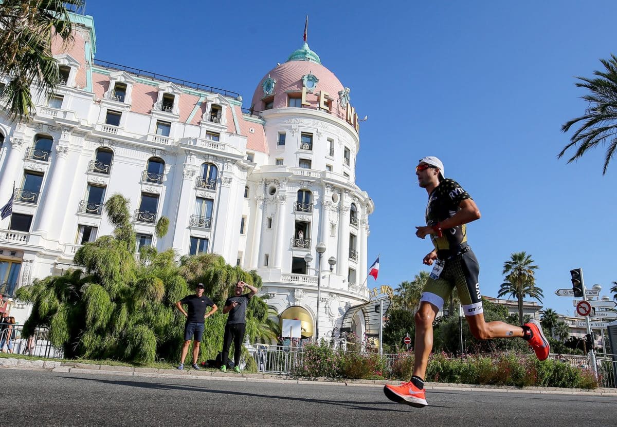 NICE, FRANCE - SEPTEMBER 08:  Rodolphe Von Berg of USA competes in the run section of Ironman 70.3 World Championship Men's race on September 8, 2019 in Nice, France. (Photo by Nigel Roddis/Getty Images for IRONMAN)