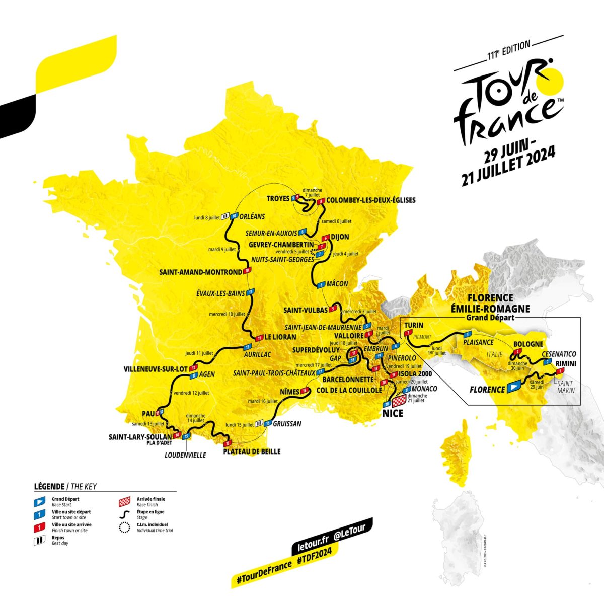 Parcours du Tour de France 2024