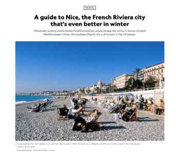 Extrait parution Nice dans National Geographic Traveller UK