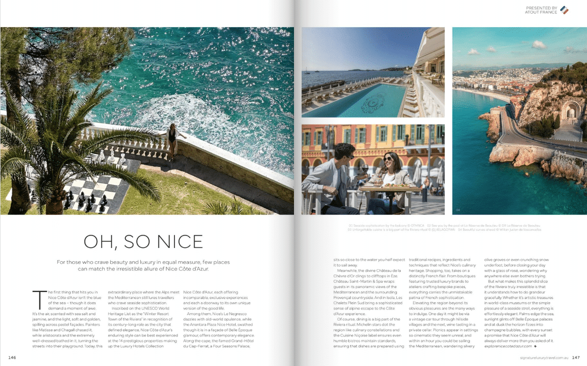 Nice dans le Supplément Signature Luxury & Style Australie Septembre 2025