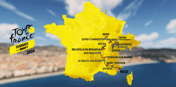 Carte du parcours du Tour de France Féminin 2026
